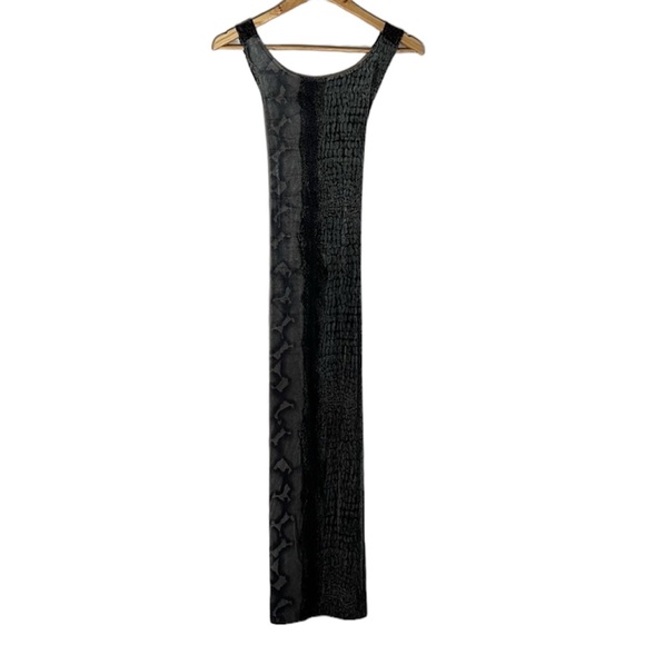 80s Velvet Snake Skin Bodycon Maxi Dress - Picture 9 of 9